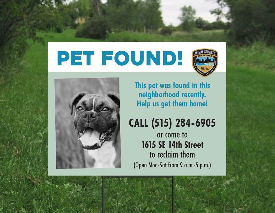 Pet Found sign